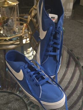 Nike Blue Canvas Sneakers with White Swoosh
